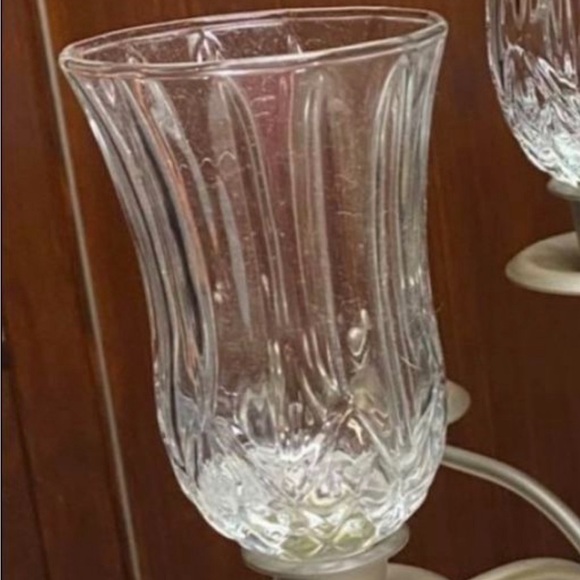 Home interiors diamond cut Clear Glass Tiffany candle holders cups - Picture 10 of 10